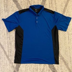 Nike Blue/Black Short Sleeve Men’s XL 100% Polyester Polo